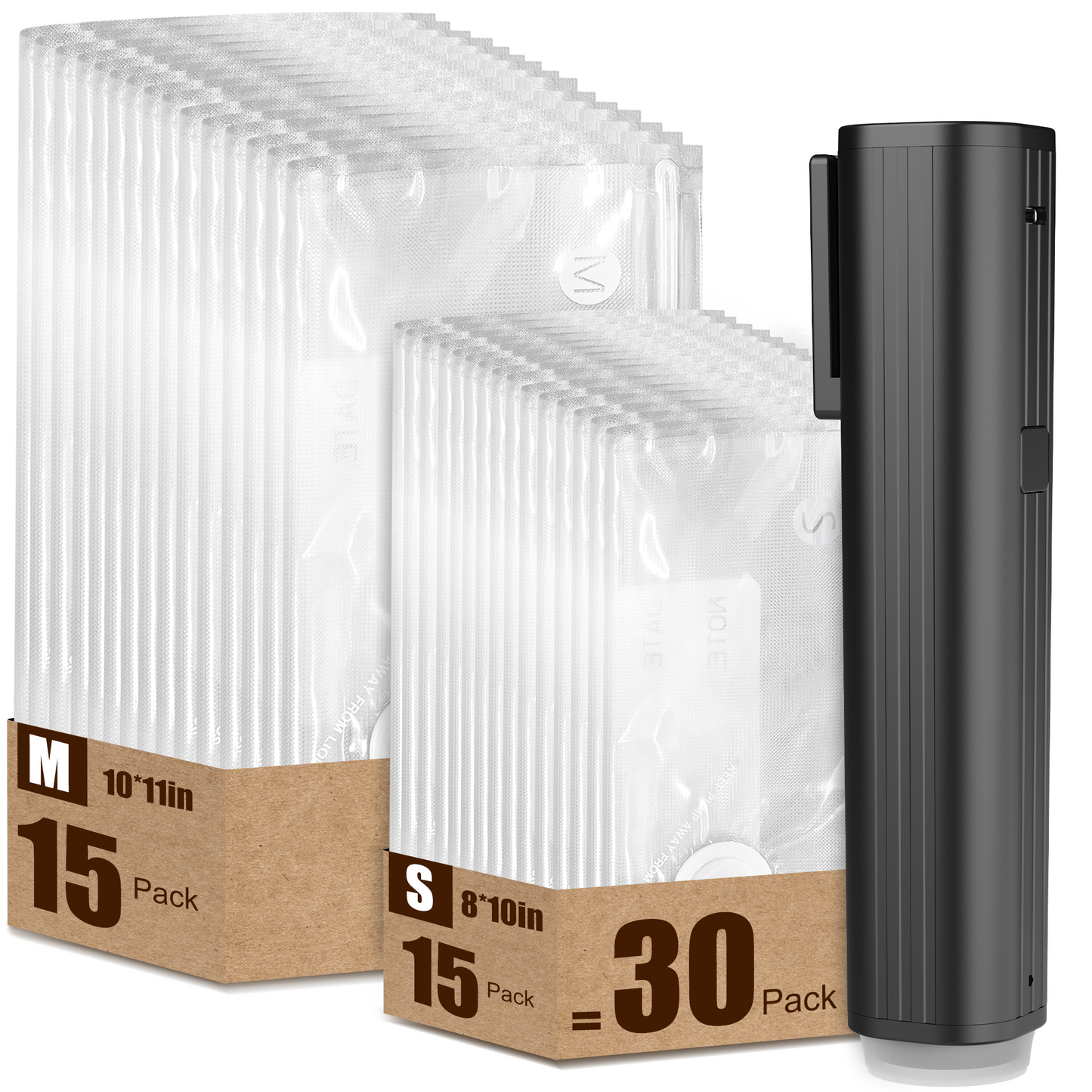 Elxis Vacuum Sealer + 30 Reusable Zipper Bags