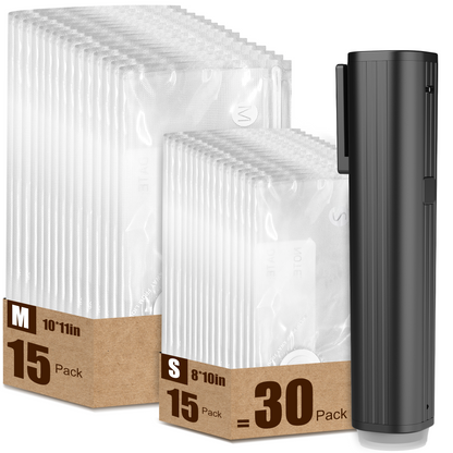 Elxis Vacuum Sealer + 30 Reusable Zipper Bags